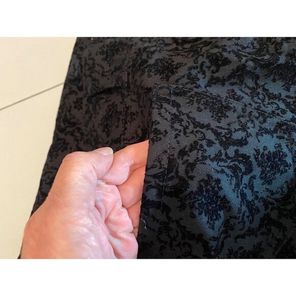 Faded Glory Black Damask Patterned Stretch Pants XL 16-18 - Picture 5 of 9